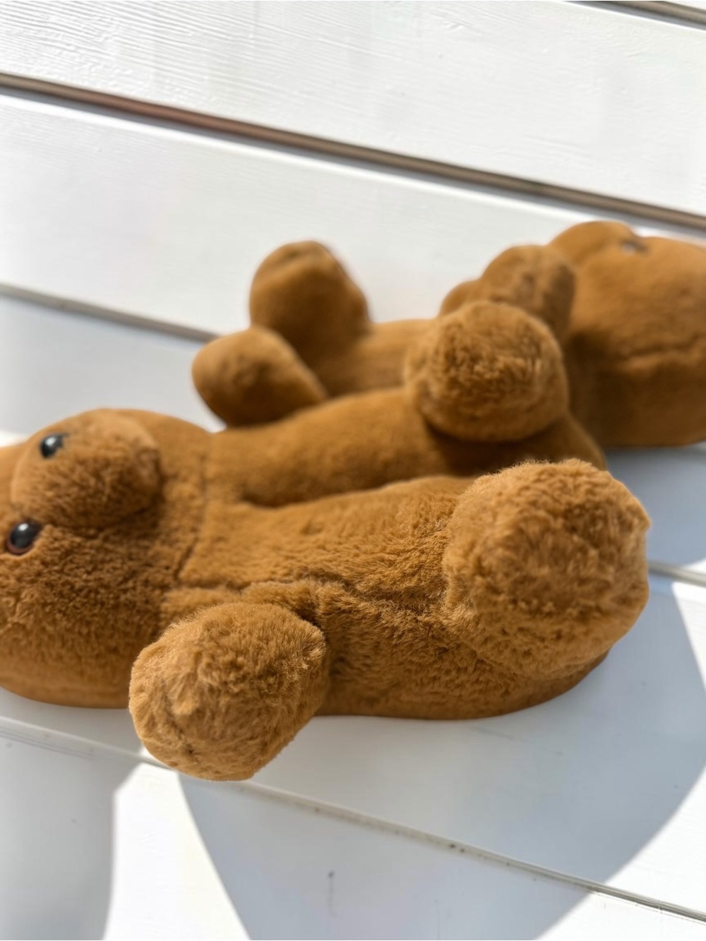 Aeropostale Teddy Bear Novelty Slippers Brown Fits ~ Woman large - Picture 8 of 9